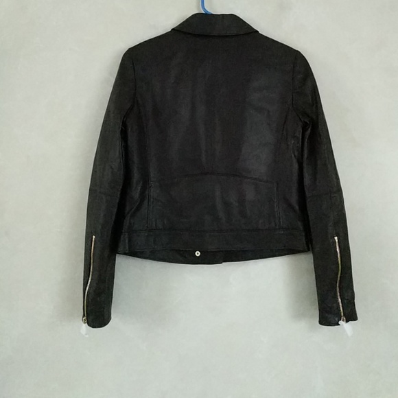 Tory Burch Dark Brown Leather Motorcycle Jacket - Picture 5 of 6